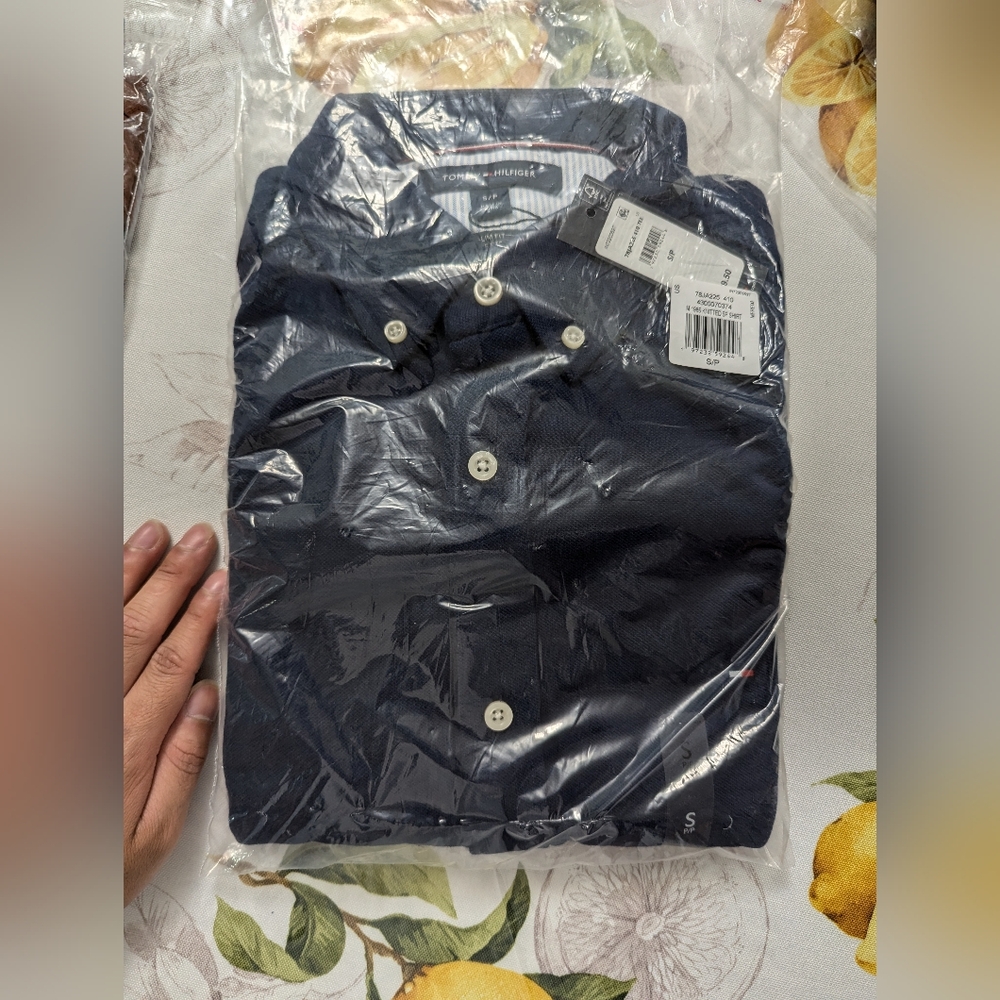 Tommy Hilfiger long sleeve polo Navy small
